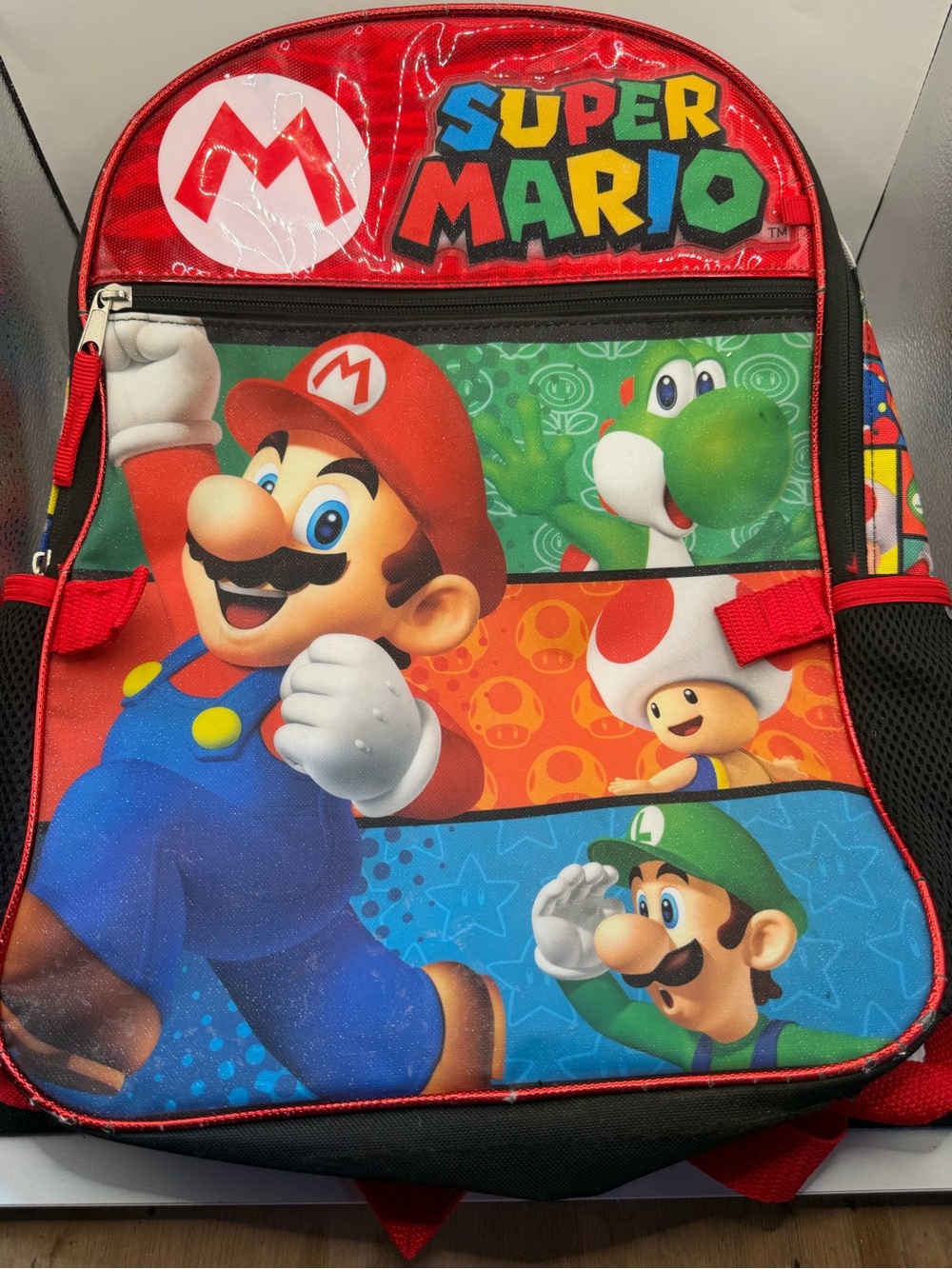 Nintendo Super Mario Kids Backpack Mario Luigi Yoshi School Bag 16”